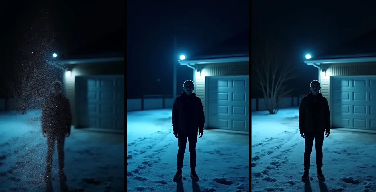 Comparaison visuelle de la qualité d'image nocturne selon les résolutions de caméra