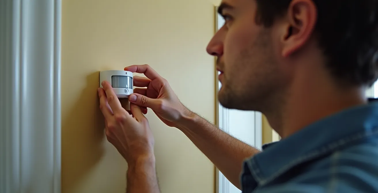Installation d'un détecteur de mouvement en hauteur pour éviter la détection d'animaux domestiques